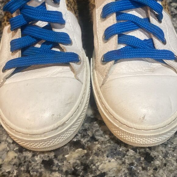 Amiri white brown leather leopard print sunset high top sneakers men sz 38 - Picture 3 of 7